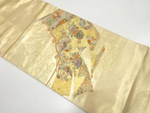 蘇州刺繍　几帳に鳳凰・花車・古典柄　袋帯
